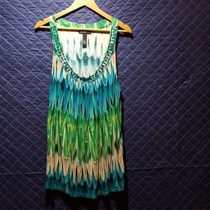 INC  EMBELLISHED NECK TOP